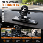 Car Skateboard Sliding Bear Dashboard Ornament – Cute Sliding Bear Car Decoration | Premium Dashboard Decor | Anti-Slip Adhesive Base
