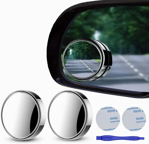 3R 360° Car Blind Spot Mirror Frameless Convex Rear View Mirror Adjustable Wide Angle Side Mirror Waterproof (2 Pcs)