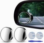3R 360° Car Blind Spot Mirror Frameless Convex Rear View Mirror Adjustable Wide Angle Side Mirror Waterproof (2 Pcs)