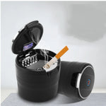 Premium Car Ashtray with Blue LED Light – Smokeless Portable Car Cup Holder Ash Tray | Detachable Inner Cup | Universal Fit | Easy to Clean | Car Interior Accessory