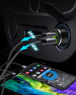 Example3-in-1 Fast Charging Car Charger with Multi Charging Cable – 4.8A Universal USB Car Adapter product