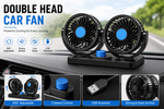 360° Adjustable Dual Head Car Dashboard Fan |  Twin Cooling Fan | Low Noise Car Air Circulator | 2 Speed Mini Cooling Fan for Car Dashboard