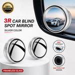 3R 360° Car Blind Spot Mirror Frameless Convex Rear View Mirror Adjustable Wide Angle Side Mirror Waterproof (2 Pcs)
