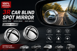 3R 360° Car Blind Spot Mirror Frameless Convex Rear View Mirror Adjustable Wide Angle Side Mirror Waterproof (2 Pcs)