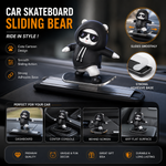 Car Skateboard Sliding Bear Dashboard Ornament – Cute Sliding Bear Car Decoration | Premium Dashboard Decor | Anti-Slip Adhesive Base