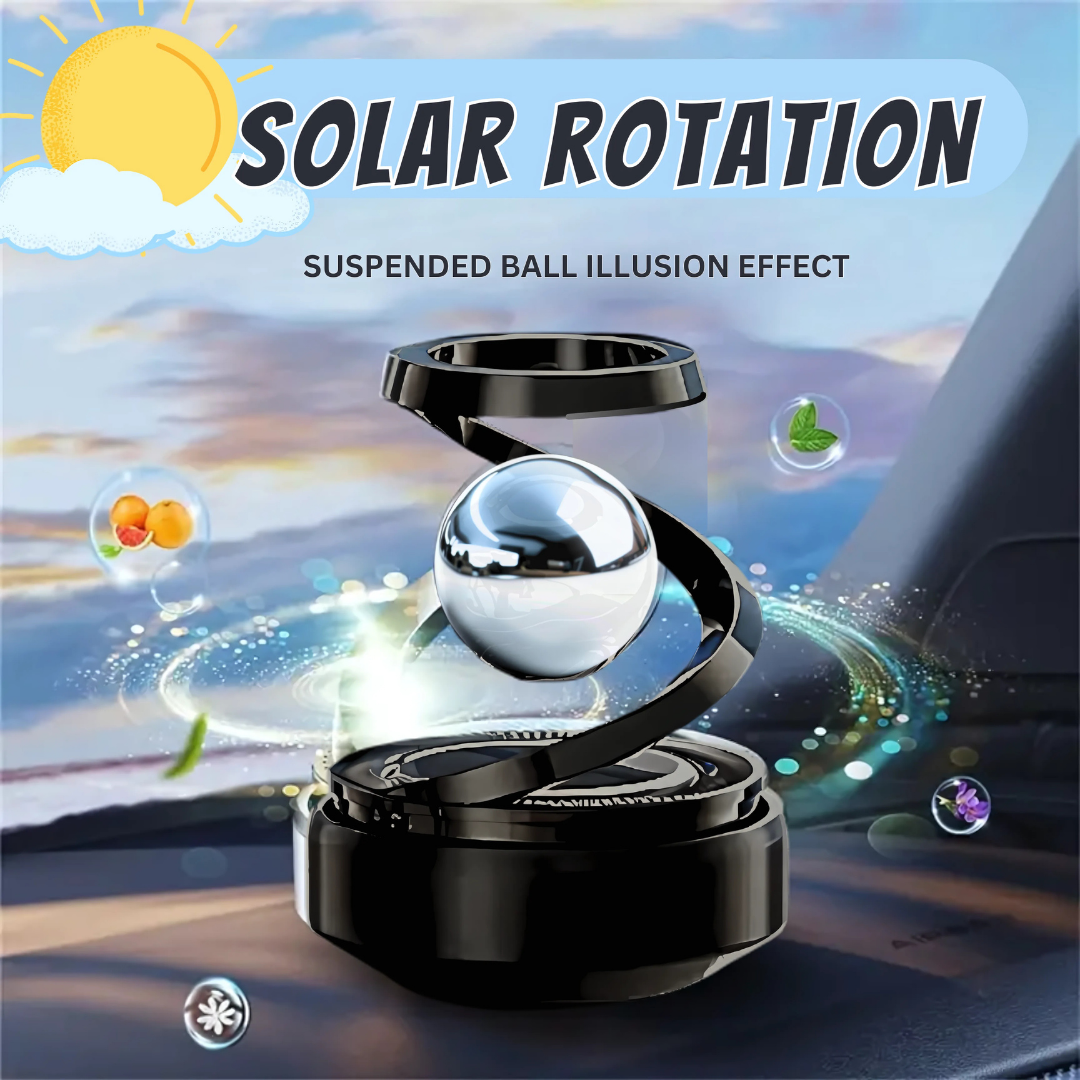 Solar Rotating Car Air Freshener – Aromatherapy Perfume Diffuser for Car Dashboard