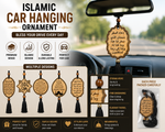 Wooden Islamic Car Hanging Ornament – Premium Dua Safar Wooden Car Pendant with Tassel