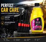 Flamingo Wash Wax + Premium Car Detailing Brush Set | Complete Car Cleaning & Shine Kit