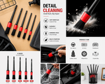 Detail Cleaning Brush Set – 5 Size Multi-Purpose Soft Bristle Car Detailing Brushes for Interior, Air Vents, Dashboard & Engine Bay