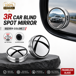 3R 360° Car Blind Spot Mirror Frameless Convex Rear View Mirror Adjustable Wide Angle Side Mirror Waterproof (2 Pcs)
