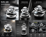 Solar Powered Rotating Car Air Freshener – 360° Auto Rotating Dashboard Perfume | Long Lasting Aromatherapy Fragrance | Premium Metal Design