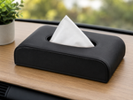 Premium PU Leather Car Tissue Box  – Universal Dashboard Tissue Box