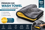 Premium 800GSM Microfiber Car Drying Towel – Ultra Thick, Scratch-Free & Super Absorbentct