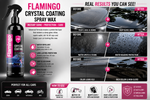 Flamingo Crystal Coating Spray Wax 500ml | Instant Gloss, Hydrophobic Paint Protection