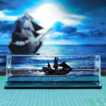 Cruise Ship Liquid Wave Car Dashboard Ornament – Moving Ocean Desk Toy