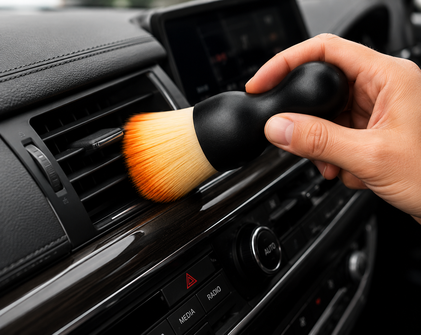 Premium Soft Bristle Car Detailing Brush – Scratch-Free Interior & Exterior Cleaning Brush