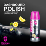 Flamingo Dashboard Polish Spray 450ml – Long Lasting Wet Look Shine, UV Protection & Interior Cleaner (5 Fragrances)